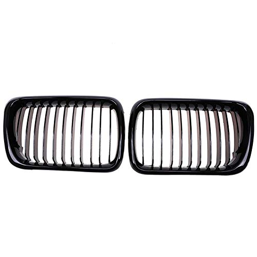 DAJIJI Parrilla Frontal, para BMW Posebay Capucha Frontal Ridney Grille Grills Gloss Black 3-Series E36 323i / 323ti / 325i Compact 1996-2001 Facelift Car Styling