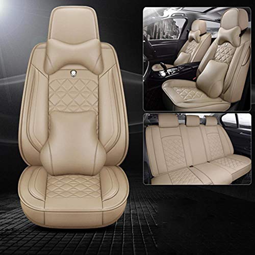 (Delantero + Trasero) Fundas Especiales De Cuero para Asiento De Coche para BMW E30 E34 E36 E39 E46 E60 E90 F10 F30 X3 X5 X6 Accesorios De Coche Estilo AutomáTico, Beige