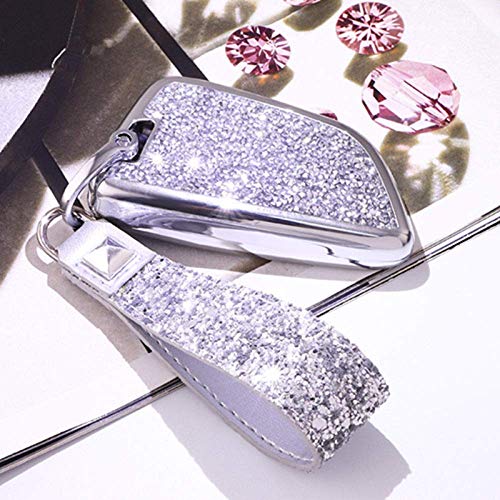 Diamond Luxury Car Key Case Cover Holder Llavero Shell Bag Llave remota para BMW 2 7 Series X1 X5 X6 X5m X6m, c, Pink Key Shell C-Sliver Keychain