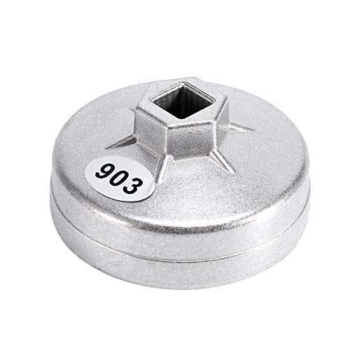 Dingln 74mm Filtro 14 De Flauta De Aceite De Aluminio Llave De La Herramienta Removedor Socket 903 De Plata Color Compatible con B-M-W A-u-d-i Benz