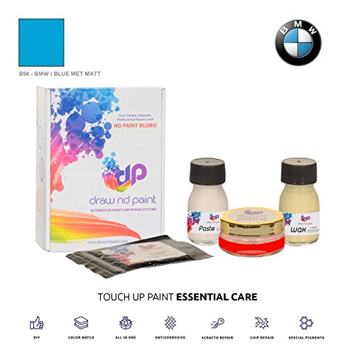 DrawndPaint for/BMW I3 / BMW I Blue Met Matt - B94 / Touch-UP Sistema DE Pintura Coincidencia EXACTA/Essential Care