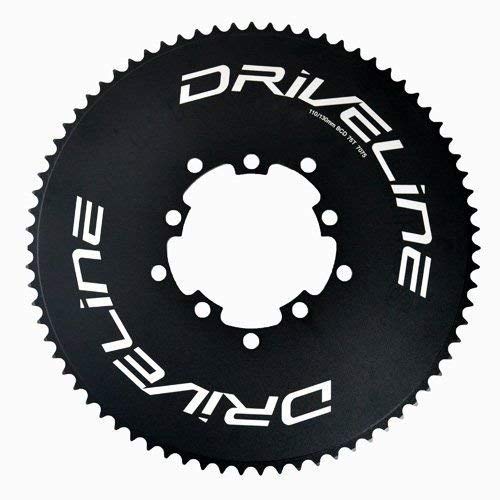 Driveline AL7075 - Cadena para bicicleta de carretera TT 75T, BCD 110/130 mm, color negro, ST1496