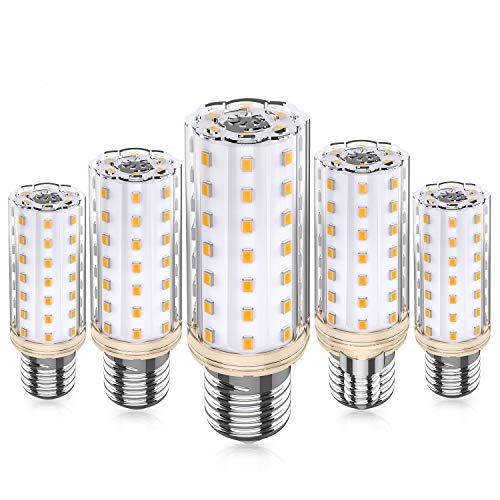 E27 LED Bombillas Maíz, 10W Equivalente 80W 100W Halógena, 3000K Blanco Cálido, E27 Maíz Bombillas, CA 220-240V No Regulable Sin Parpadeo E27 Lámparas, Paquete de 5, Eco.Luma