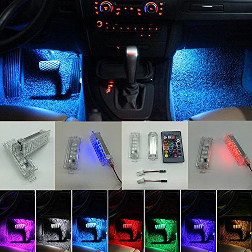El interior del coche RGB multi - color Footstep Ambient luces LED con control remoto de luz LED para e90 e91 e92 E93 e60 e61 F01 F02 F03 F04 F10 F12 F18 E70 E71 E83 E84 e852pcs per set