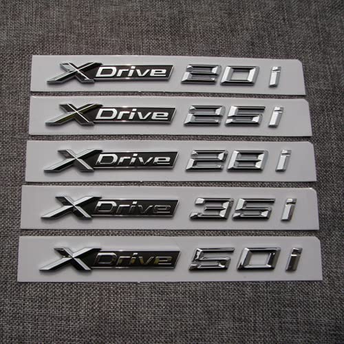 Emblemas de letras de números cromados para BMW 1 2 3 4 5 6 7 Series X1 X3 X4 X5 X6 GT Z4 Xdrive (Xdrive 35i, cromo?)