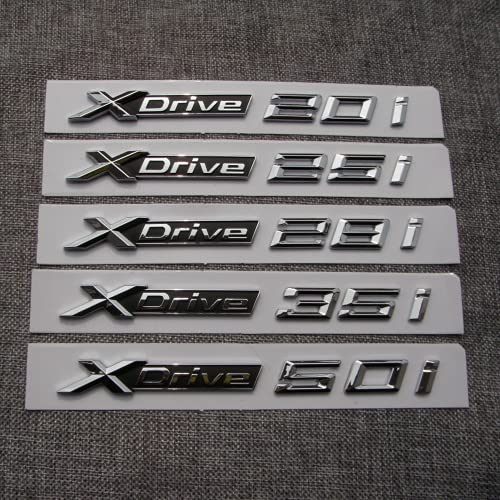Emblemas de letras de números cromados para BMW 1 2 3 4 5 6 7 Series X1 X3 X4 X5 X6 GT Z4 Xdrive (Xdrive 50i, cromo?)
