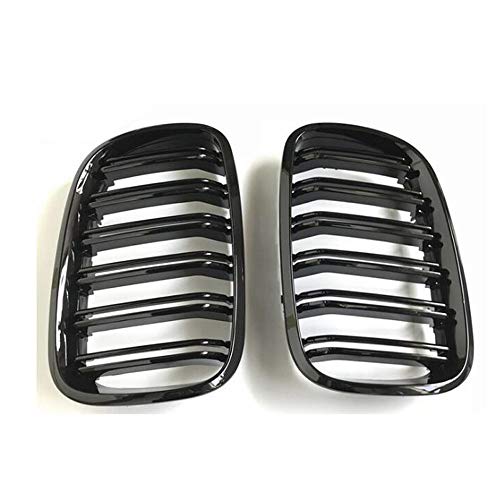 Essming Gloss Black Doble Slat Riñón Grill Front Grill para BMW X5 X6 E70 E71 XDRIVE30I XDRIVE35D XDRIVE50I XDRIVE35I Styling