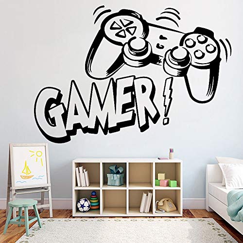 Etiqueta de la pared de la habitación de los niños juego de dormitorio calcomanía de pared PVC mural GAMER consola de juegos papel tapiz etiqueta de la pared A7 89x57cm