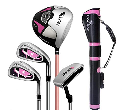 FORIDE - Juego completo de palos de golf para mujer con palos de golf y bolsa de soporte para mujeres y principiantes (4 ejes de acero medio juego de pistola)
