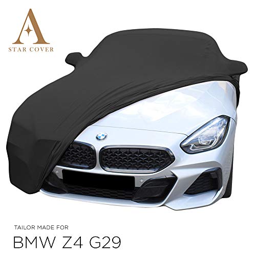 FUNDA DE COCHE PARA EL INTERIOR A MEDIDA BMW Z4 G29 ON BOLSILLOS PARA LOS RETROVISORES | NEGRO CUBIERTA PARA COCHE INTERIOR | LONA GARAJE PARA AUTO | FUNDA DESCAPOTABLE, COCHE CLÁSICO, COCHE DEPORTIVO