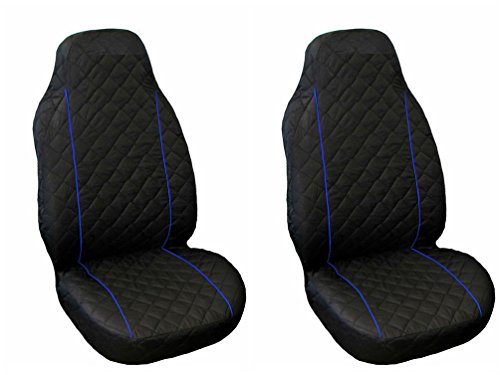 Fundas para Asientos de Coche, Negro con Refuerzo Azul