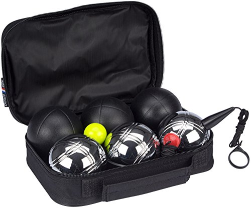 GetGo Jeu de Boules de Lujo Boule Set, Black/Chrome, One Size