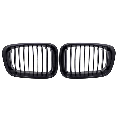 GUOQING 1 Par ABS Negro Centro del Frente del Coche De Riñón Grille Racing Rejilla En Forma Fit For El BMW Serie 3 E46 Compacto 325ti / 328i / 320i / 316Ti / 330d 2001-2005 (Color : Matte Black)