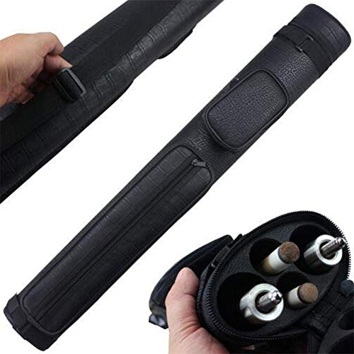 GYFHMY Profession 2X2 Estuche de Billar de Billar rígido, 2 Agujeros para frascos 2 Butt, 2 Bolsillos con Cremallera para Accesorios de Mesa, Ideal para el envío de Palos