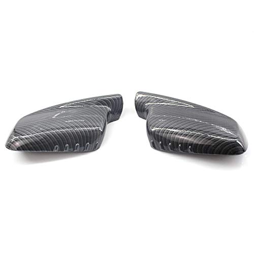 HAHASG Accesorios del Coche de la Cubierta del Espejo retrovisor Lateral Negro Brillante de Fibra de Carbono ABS, para BMW 3 7 Series E46 E65 E66 E67 745i 750i 760Li 730Li-Carbon Black