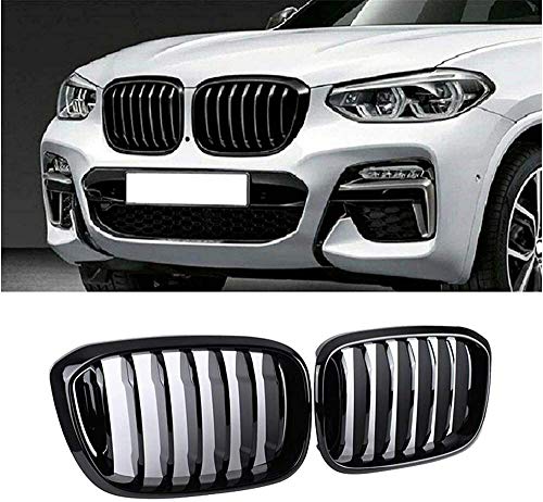 HAHASG Accesorios para carrocería de Coche Rejillas de radiador Capó Delantero Inserción de Rejilla Rejilla de riñón de Repuesto Negro Brillante, para BMW X3 G01 X4 G02 2018 2019 2020