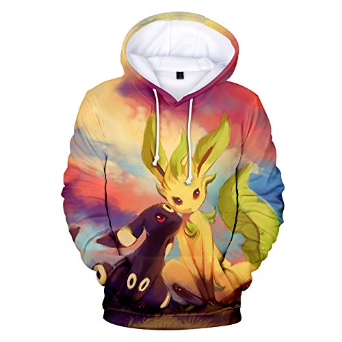 HOSD Nuevas Sudaderas con Capucha Casual Pokemon con Estampado 3D Sudadera de Manga Larga Harajuku Ropa de Hombre 2018 Tops Hip Hop Plus Size Custom Gold M