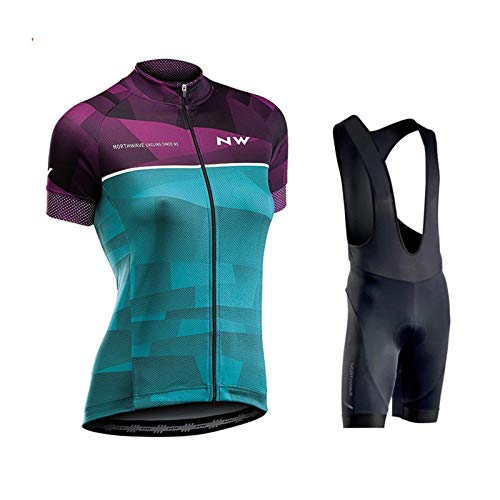 HXPainting Conjunto Ciclismo Mujer Traje Bicicleta Team Maillot Btt Corta Manga Corta + Culotte 9d Gel Equipos