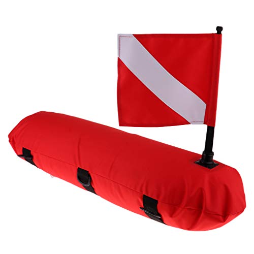 IPOTCH Boya Flotante de Señal con Bandera de Buceo, Accesorio para Equipo de Buceo, Pesca Submarina