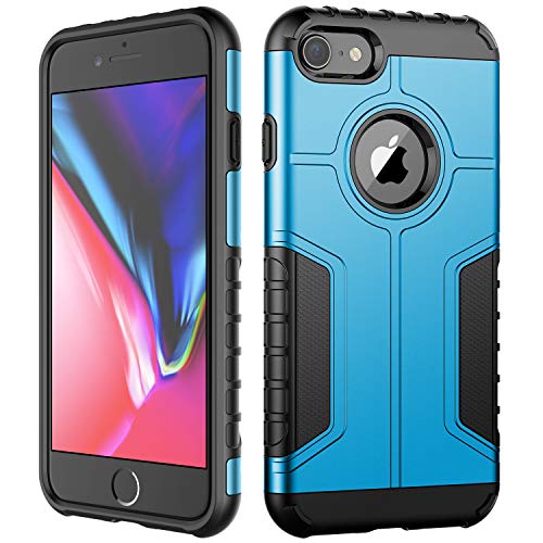 JETech Funda iPhone 8 y iPhone 7, Carcasa Protectora de Doble Capa Absorción de Choque (Azul)