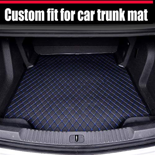 JJJJD Maletero del Coche esteras for BMW F10 F11 F15 F16 F20 F25 F30 F34 E60 E70 E90 1 3 4 5 7 Series GT X1 X3 X4 X5 X6 Z4 5D Alfombra (Color : Black Blue)