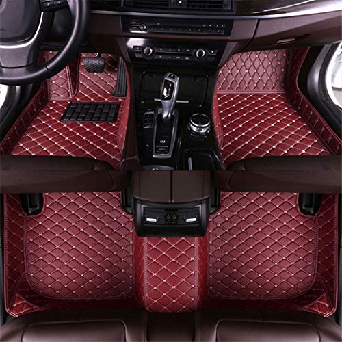 Juego de alfombrillas de piel para todo tipo de climas para BMW M3 convertible 2001-2006, cobertura completa, alfombrillas de lujo, impermeables, antideslizantes, color rojo vino