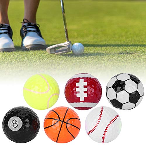 Keenso Bolas de Regalo de Golf Divertidas y portátiles de 6 Piezas, Accesorio de Bolas de Regalo para Practicar Deportes para Uso en competiciones