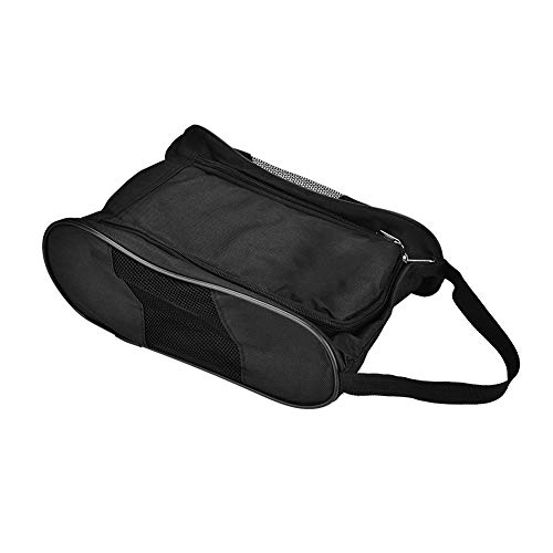 Keenso Bolsa de Zapatos de Golf, 2 Colores Bolsa de Zapatos de Golf Transpirable portátil Funda de Zapatos Deportivos Bolsa de Bolsillo Zapatos Bolsa de Almacenamiento Accesorio Deportivo(Negro)