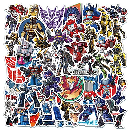 KEJIA Transformers Stickers Pegatinas de Equipaje de computadora de Dibujos Animados para niños Impermeables 50 Hojas