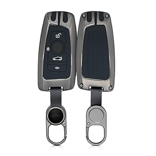 kwmobile Funda para Llave de Coche Compatible con BMW - Carcasa Protectora Dura de Metal para Mando en Negro