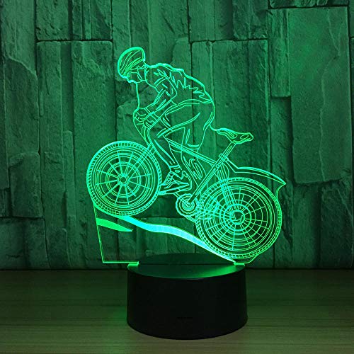 Lámpara De Ilusión 3D Luz De Noche Led Bike 7 Color Touch Lámpara De Mesa Creativa De Regalo De Cumpleaños Para Niños