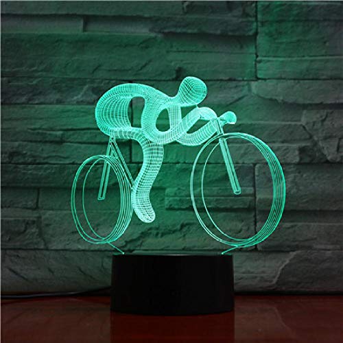 Lámpara De Ilusión 3D Luz De Noche Led Bike Multi Color Touch Lámpara De Mesa Visual Lámpara De Mesa Moderna Luminaria Regalo Decorativo