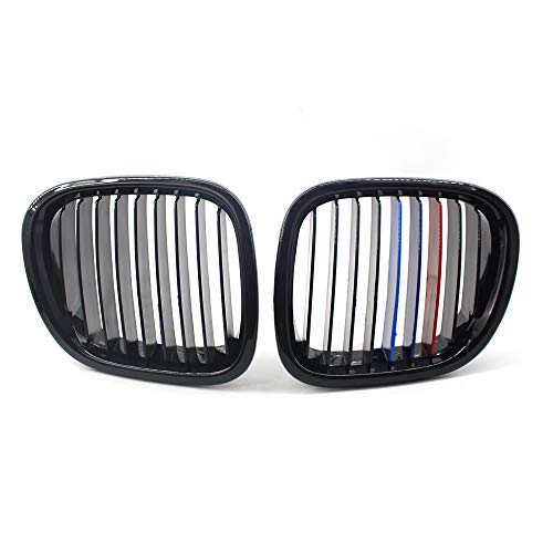 Lechnical 2 Piezas Rejilla de Parachoques Delantero Negro Brillante Rejillas de riñón Delanteras M reemplazo de Color para BMW Z3 Z-Series 1996-2002