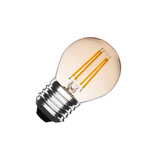 LEDKIA LIGHTING Bombilla LED E27 Casquillo Gordo Filamento Gold Small Classic G45 4W Blanco Cálido 2000K - 2500K