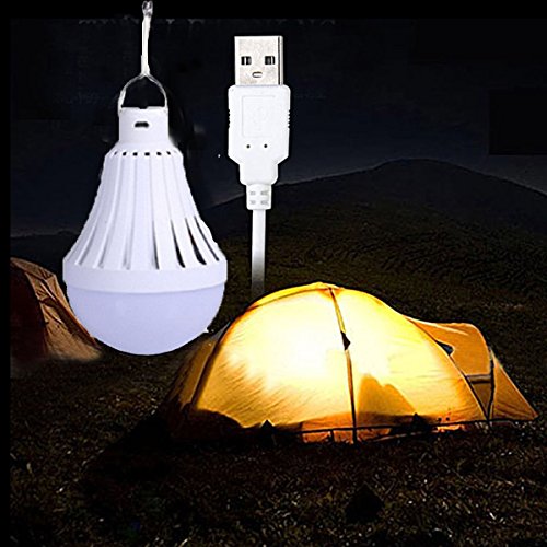 LEDMOMO Bombilla USB de luz de camping portátil LED de noche para el hogar, emergencia al aire libre, almacén de senderismo 9 W (6500 K)