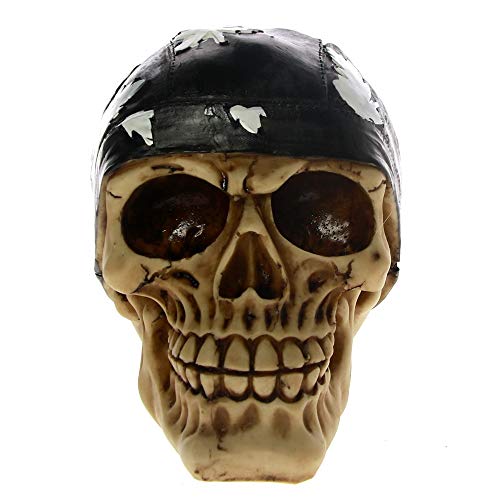 LISAQ Motocicleta Biker Bandana Bufanda Calavera Ghost Rider Esqueleto Figura Horror Calavera Estatuilla Coleccionable Estatua Escultura