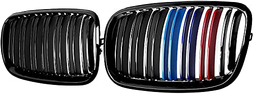 lndytq Parrillas para Parachoques Delantero de Coche, Parrilla, Cubierta de Parrilla, Ajuste de riñones para BMW X5 x6 E70 E71 2007-2013, Negro Brillante