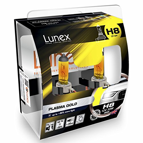 LUNEX H8 PLASMA GOLD Bombillas halógenas Faros amarillo 708 12V 35W PGJ19-1 2800K duobox (2 units)