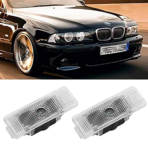 Luz de bienvenida de la puerta del coche 4 PCS LOGO DE PUERTAS DE AUTOMÁTICO LOSER LIGHT LED LED Lámpara proyector Compatible con BMW E39 X5 E53 E52 528i Auto Emblem Ghost Shadow Luces accesorie Lámpa