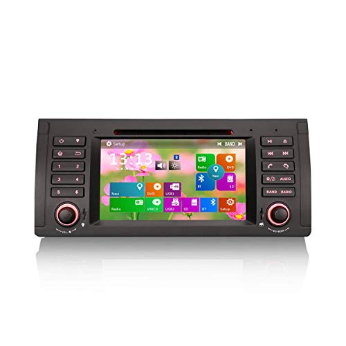 LYHY Navegador para automóvil Estéreo para automóvil de 7 Pulgadas para BMW 5 Series 5er E39 E53 M5 X5 Reproductor Multimedia para automóvil Navegación GPS Reproductor de DVD con USB SD SD SWC