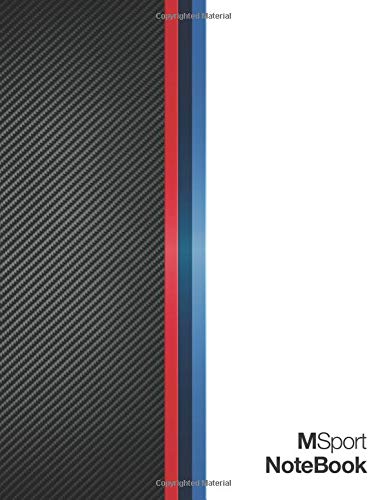 M Sport Notebook: Note Taking Journal Layout with CheckList + Car Maintenance Log Book and Schedule, Large 8.5” x 11” 110 Pages (55 sheets) White ... and Carbon Fiber M-Sport Colors Cover Design