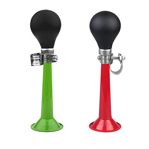 Mein HERZ 2 Pzs Bocina para Bicicleta, Bicicleta Bocina de Aire Bicicleta Ciclismo Hooter, Bocina de Aire Bugle Squeeze Bulb Classic Bugle Hooter Loud Alert Hooter Squeeze Bulb (Verde + Rojo)