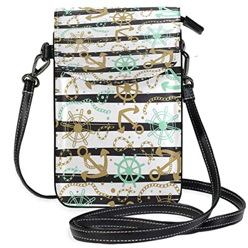 Monedero para teléfono móvil Crossbody Summer Hip-Star Anclas de mar Cuerdas y Ruedas Bolso Bandolera pequeño Monedero para teléfono Celular Monedero para Mujeres Niñas