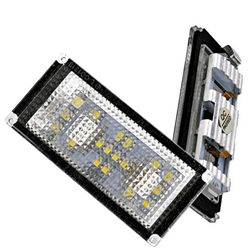 MuChangZi 2 Unids Sin Error 18 LED Luz de Placa de Matrícula para B/MW E66 E65 7-Series 735i 2006-2008 Blanca 12V Canbus Luz de Placa de Matrícula