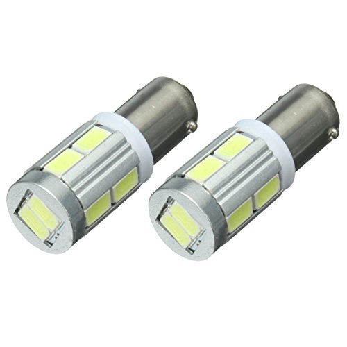 Noblik 2X Universal BA9S H6W 10SMD Bombillas de Luz Lateral LED Canbus Sin Errores 6000K Blanco