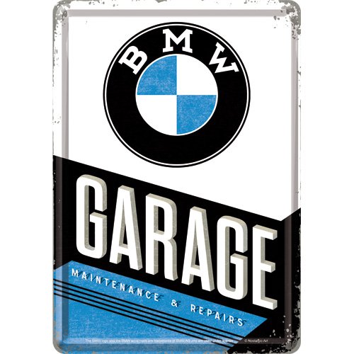 Nostalgic-Art 10291 BMW Garage Chapa Postal, 10 x 14 cm