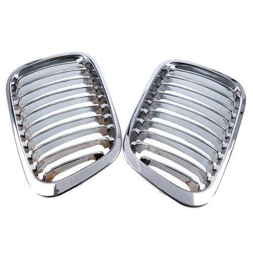 Piezas de automóviles Carreras de coches de la parrilla for B-M-W Serie 3 E46 compacto 325ti / 328i / 320i / 316Ti / 330d 2001-2005 del frente del coche Centro Grille Parrillas (Color : Chrome)