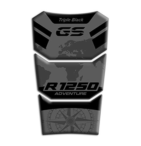 Protector de depósito de resina 3D compatible con BMW R 1250 GS Adventure 2021 GP-702 (Triple Black)