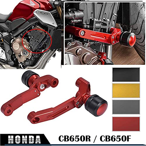 Protector de deslizadores del marco de las almohadillas de choque del motor izquierdo y derecho para H-o-n-d-a CB650R CB 650R CB 650 R CB650F CB 650 F Cubierta de protección de la motocicleta (rojo)