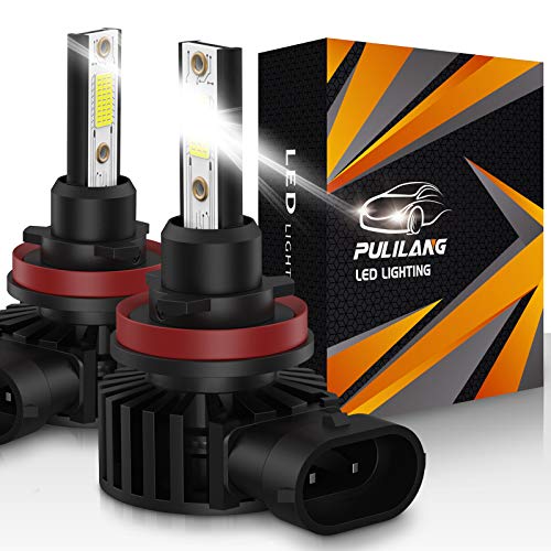 Pulilang Bombillas LED para faros delanteros H11 / H8 / H16 Luz LED para automóvil 60W 12000 lúmenes Conversión de faros a prueba de agua súper brillante Temperatura de color 6500K IP65 Paquete de 2